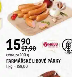 Terno Farmářské libové párky 100g nabídka