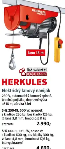 Bauhaus Elektrický lanový naviják nabídka