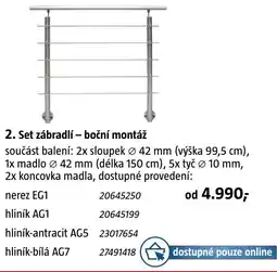 Bauhaus 2. Set zábradlí - boční montáž nabídka