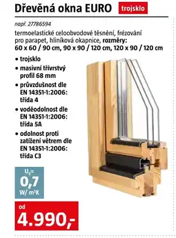 Bauhaus Dřevěná okna EURO trojsklo nabídka