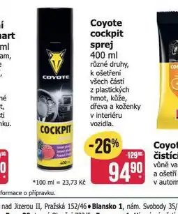 Teta Coyote cockpit sprej nabídka