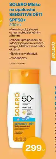 Benu Solero mléko na opalování pro děti nabídka