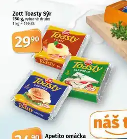 Coop Zott toast sýr nabídka