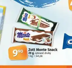 Coop Zott monte snack nabídka