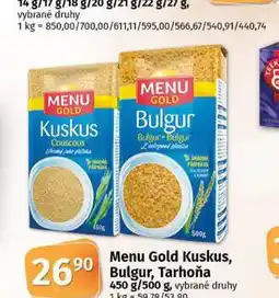 Coop Menu gold kuskus, bulgur, tarhoňa nabídka