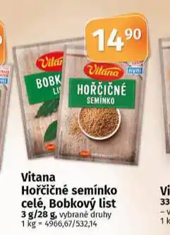 Coop Vitana bobkový list nabídka