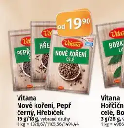 Coop Vitana nové koření nabídka