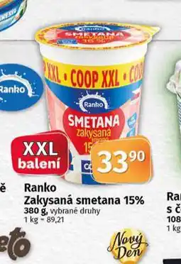 Coop Ranko zakysaná smetana 15% nabídka