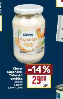Billa Clever majonéza, tararská omáčka nabídka