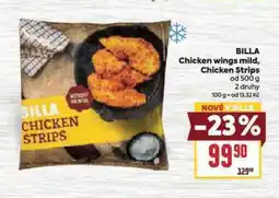 Billa Billa chicekn wings mild, chicken strips nabídka