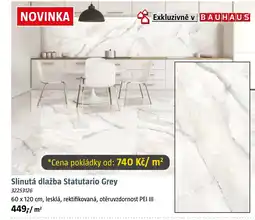 Bauhaus Slinutá dlažba Statutario Grey nabídka