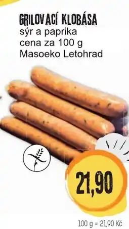 Konzum GRILOVACÍ KLOBÁSA nabídka
