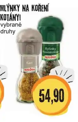 Konzum MLÝNKY NA KOŘENÍ KOTÁNYI vybrané druhy nabídka