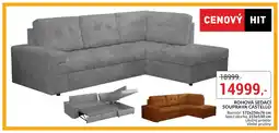 Baumax ROHOVÁ SEDACÍ SOUPRAVA CASTELLO Rozměr: 172x256x76 cm Spací plocha: 215x150 cm Úložný prostor Vlnité pružiny nabídka