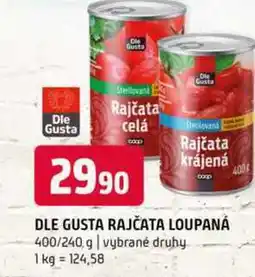 Terno Dle gusta rajčata loupaná 400/240 g vybrané druhy nabídka