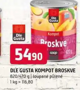 Terno Dle gusta kompot broskve 820/470 g loupané půlené nabídka