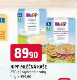 Terno Hipp mléčná kaše 250 g vybrané druhy nabídka