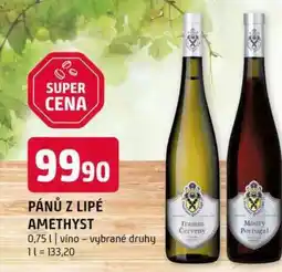 Terno Pánů z lipé amethyst 0,75l víno vybrané druhy nabídka