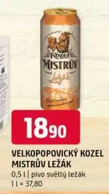 Terno Velkopopovický kozel mistrův ležák 0,5l pivo světlý ležák nabídka