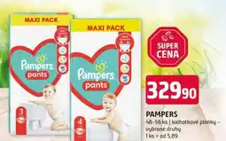 Terno Pampers 48-56 ks kalhotkové plenky vybrané druhy nabídka
