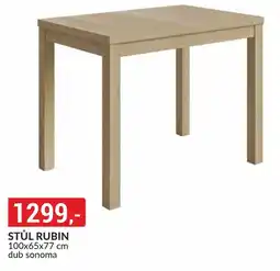 Baumax STŮL RUBINdub sonoma nabídka