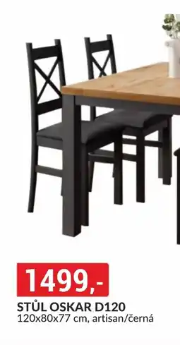 Baumax STŮL OSKAR D120 , artisan/černá nabídka