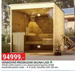 Baumax Venkovní prosklená sauna lasi nabídka