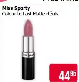 Teta Miss Sporty Colour to Last Matte rtěnka nabídka