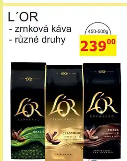 BENE Nápoje L'OR - zrnková káva - různé druhy 500g nabídka