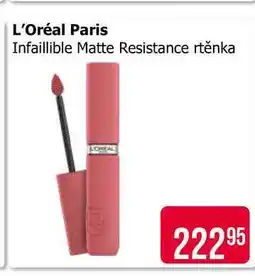 Teta L'Oréal Paris Infaillible Matte Resistance rtěnka nabídka