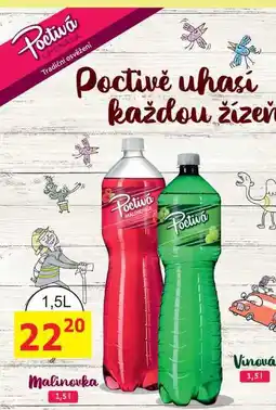 BENE Nápoje Poděbradka Poctivá Malinovka 1,5l nabídka