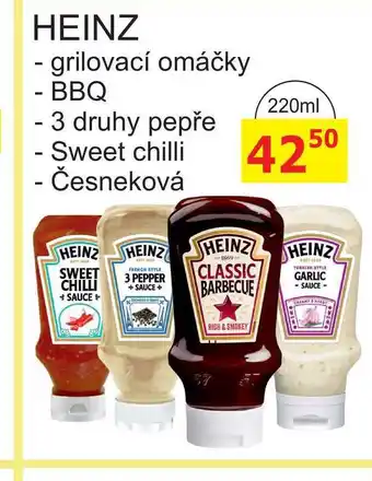 BENE Nápoje Heinz Omáčka 220ml, vybrané druhy nabídka