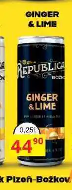 BENE Nápoje REPUBLICA GINGER & LIME 0,25L míchaný drink nabídka