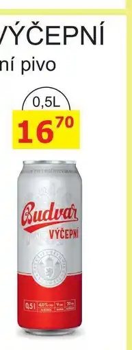 BENE Nápoje BUDVAR Pivo světlé výčepní 0,5l 0.5l plechovka nabídka