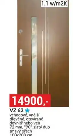Baumax VZ 62* vchodové, vnější dřevěné, otevírané dovnitř nebo ven nabídka