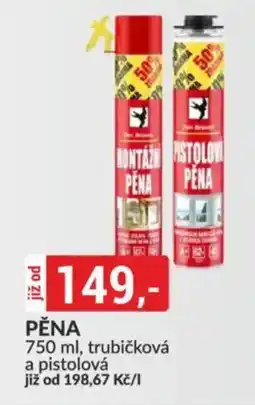 Baumax PĚNA trubičková a pistolová nabídka