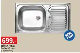 Baumax Dřez n140 760x435 mm 1 komorový nabídka
