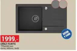 Baumax Dřez forte 770x440 mm černý, béžový, šedý nabídka