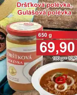 PLUS JIP Dršťková polévka, Gulášová polévka nabídka