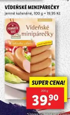 Lidl Vídeňské minipárečky nabídka