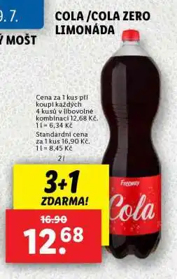 Lidl FREEWAY COLA / COLA ZERO LIMONÁDA nabídka