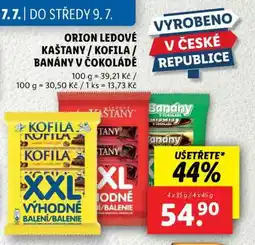Lidl ORION LEDOVÉ KAŠTANY / KOFILA / BANÁNY V ČOKOLÁDĚ nabídka