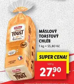Lidl Máslový toastový chléb nabídka