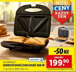 Lidl SILVERCREST SENDVIČOVAČ/VAFLOVAČ 820 W nabídka