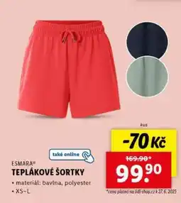 Lidl ESMARA TEPLÁKOVÉ ŠORTKY nabídka