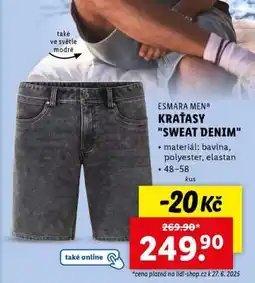 Lidl ESMARA MEN KRAŤASY SWEAT DENIM nabídka