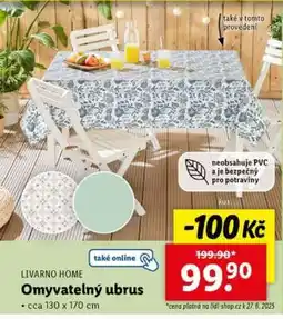 Lidl LIVARNO HOME OMYVATELNÝ UBRUS nabídka