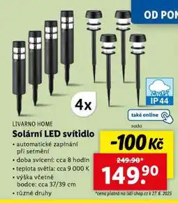 Lidl SOLÁRNÍ LED SVÍTIDLO nabídka
