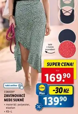Lidl ESMARA ZAVINOVACÍ MIDI SUKNĚ nabídka