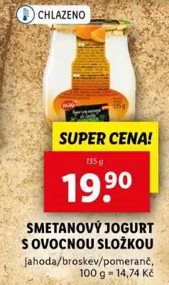 Lidl Smetanový jogurt s ovocnou složkou nabídka